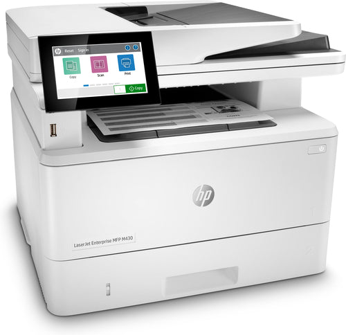 HP LaserJet Enterprise MFP M430f, Black and white, Printer for Business, Print, copy, scan, fax, 50-sheet ADF; Two-sided printing; Two-sided scanning; Front-facing USB printing; Compact Size; Energy Efficient; Strong Security HP LaserJet Enterprise MFP M430f, Black and white, Printer for Business, Print, copy, scan, fax, 50-sheet ADF; Two-sided printing; Two-sided scanning; Front-facing USB printing; Compact Size; Energy Efficient; Strong Security